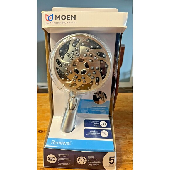 Moen Renewal Spot Resist Brushed Nickel 5 Spray Handheld Shower New In Package - Picture 1 of 6